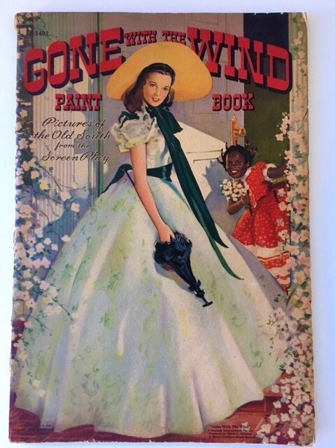 Vintage gone with the wind paint book merrill publishing scarlett ohara on cover pictures to color from the mgm movie