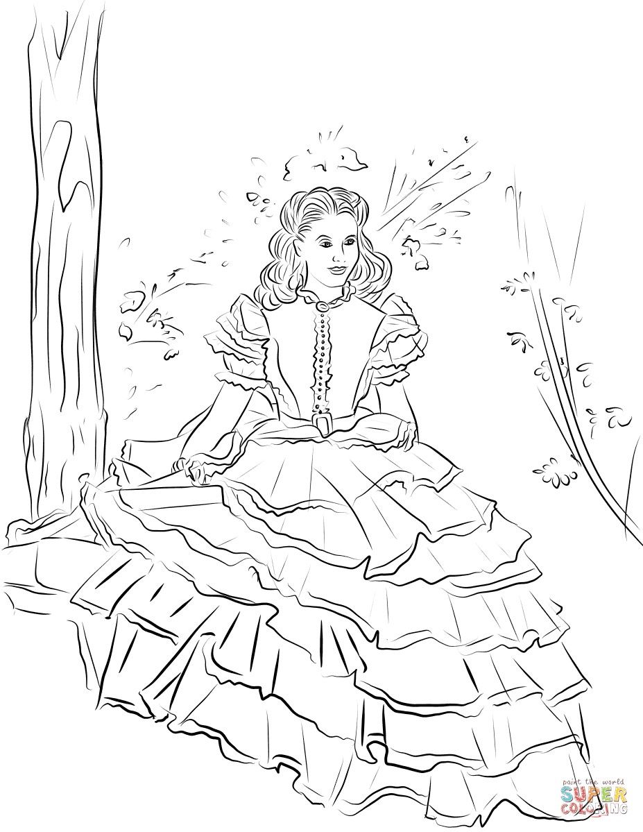 Gone with the wind color pages arte em pintura desenhos de anime arte