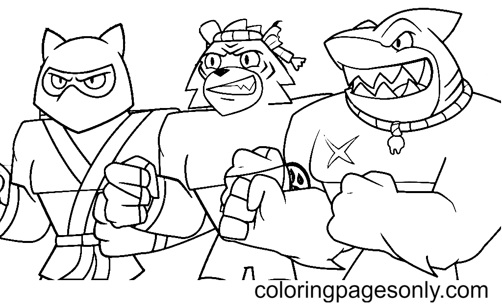 Heroes of goo jit zu coloring page