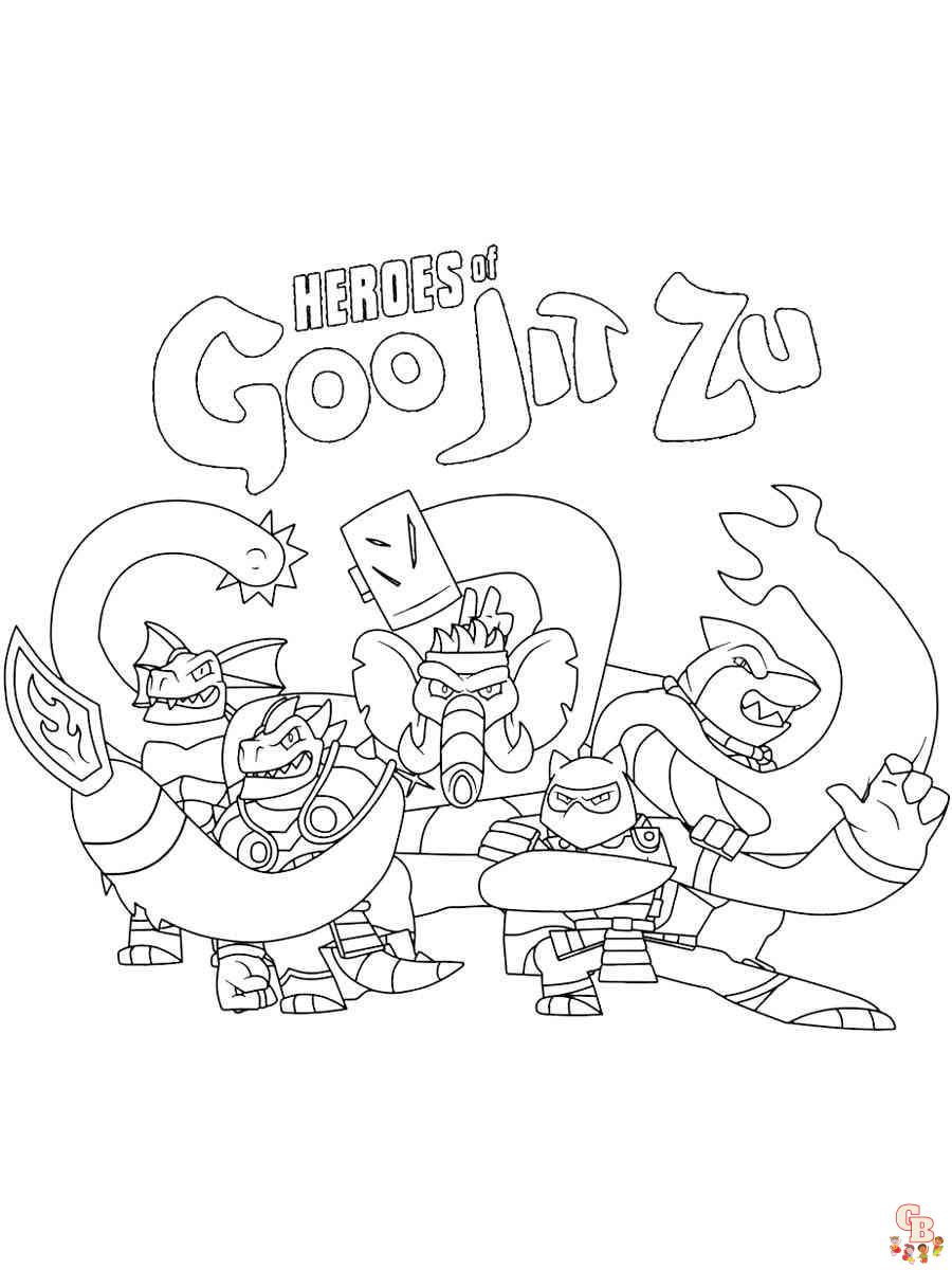 Discover the best goo jit zu coloring pages for kids