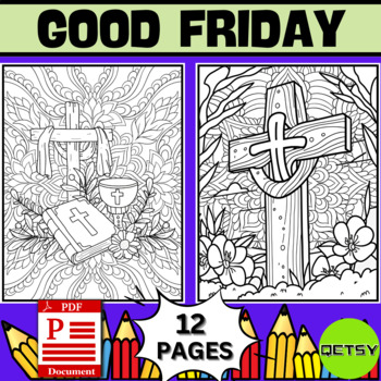 Good friday coloring pages mindfulness good friday coloring sheets by qetsy