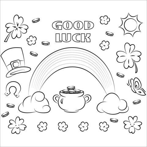 Good luck coloring page free printable coloring pages