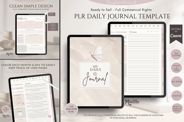 Plr digital journal plr daily goodnotes journal
