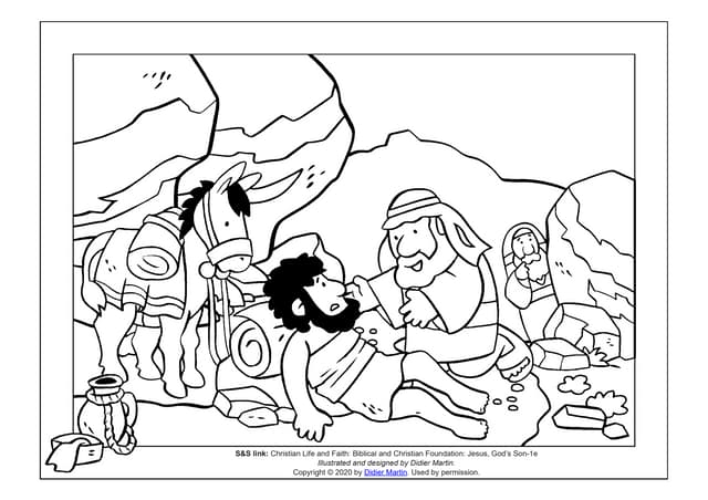 Coloring page the parables of jesus the good samaritan ppt