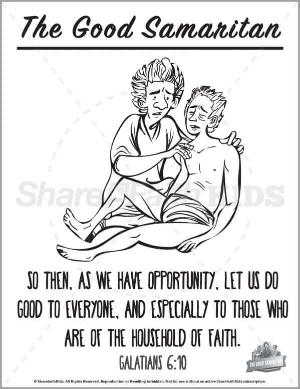 Luke the good samaritan preschool coloring pages â