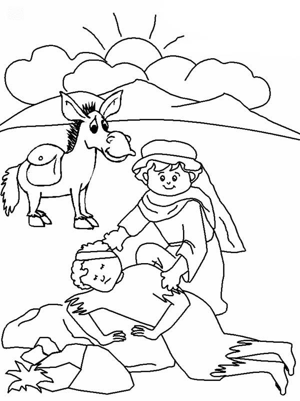 Good samaritan drawing coloring page