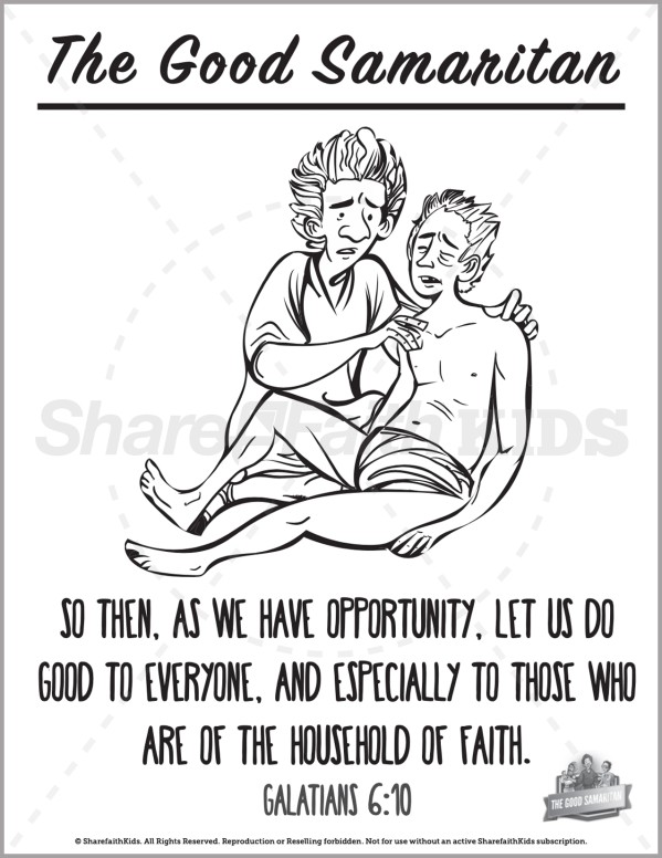 Luke the good samaritan preschool coloring pages clover media