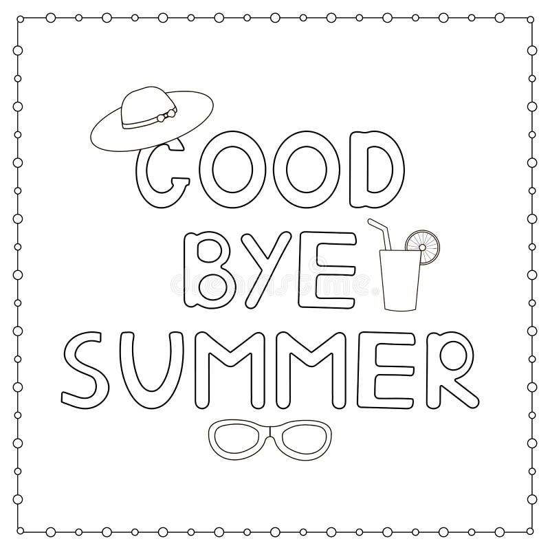 Coloring page with hand drawn text stock vector