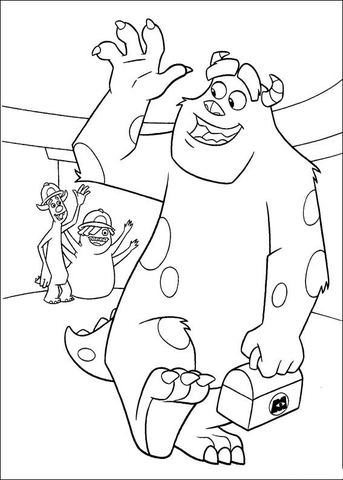 Sulley says goodbye coloring page free printable coloring pages