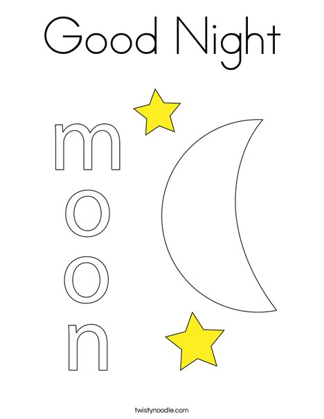 Good night coloring page