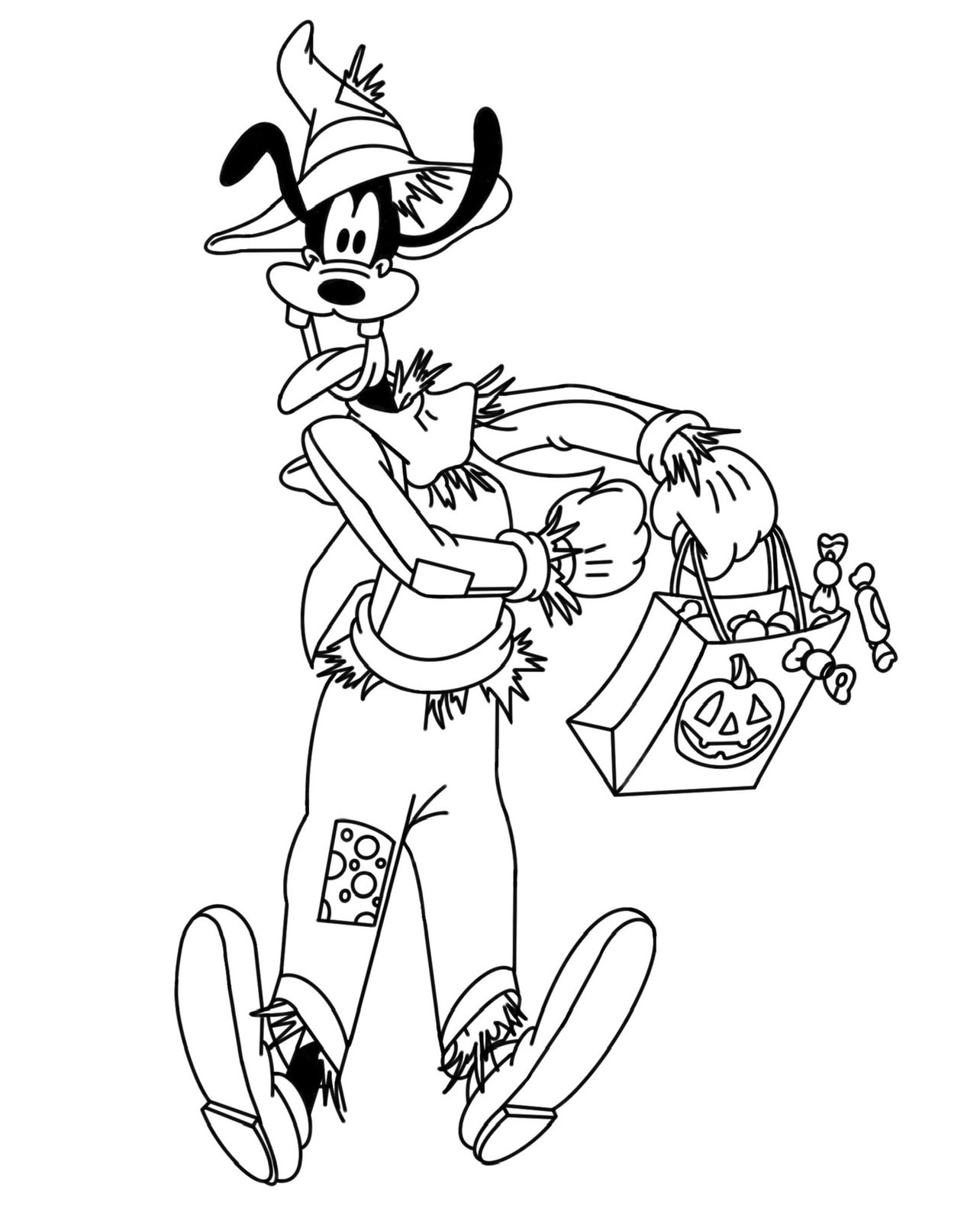 Halloween goofy scarecrow svg file