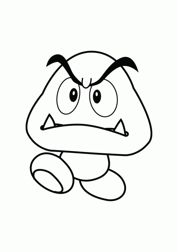 Cartoon download coloring page of goomba mushroom from mario mario coloring pages super mario coloring pages cartoon coloring pages