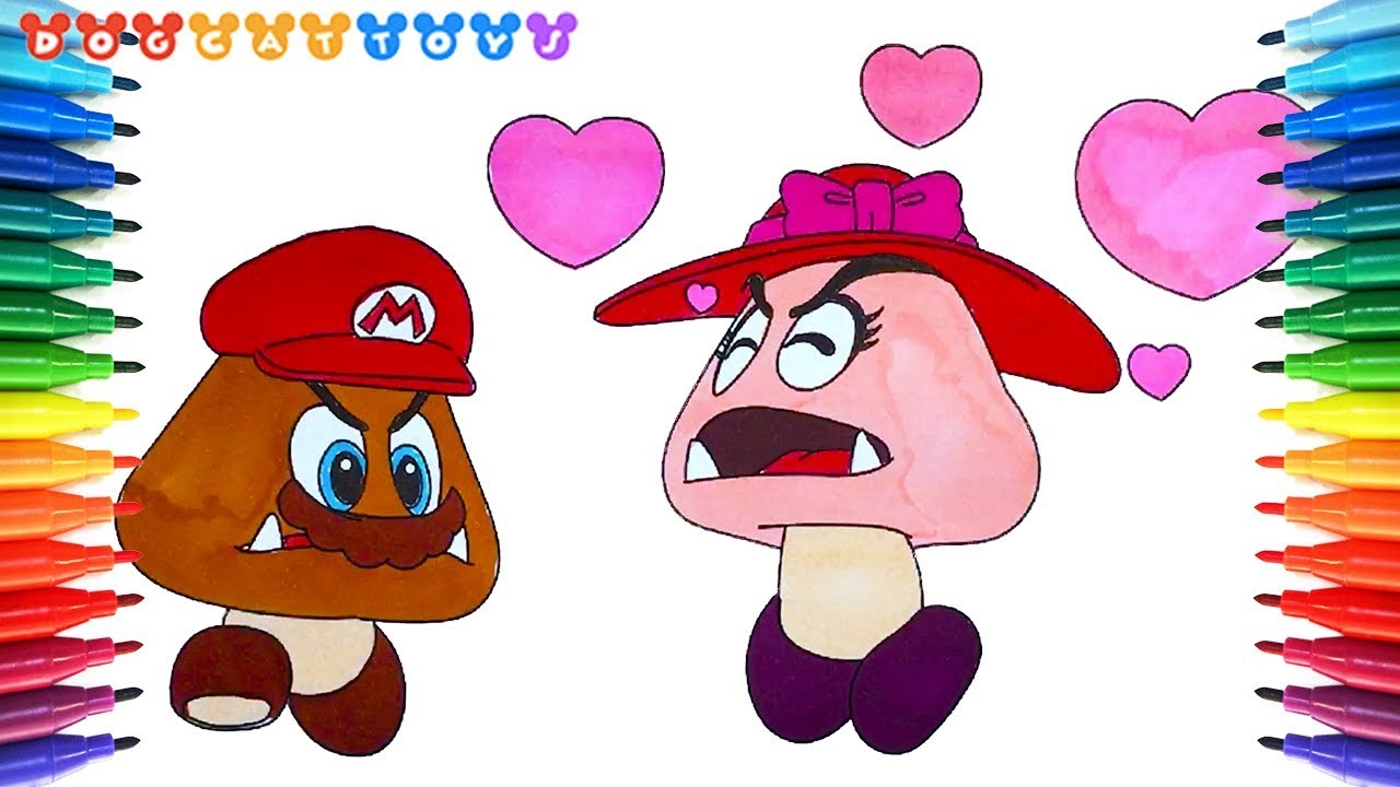 Goomba coloring pages super mario odyssey how to draw videos for kids ããªãããããã