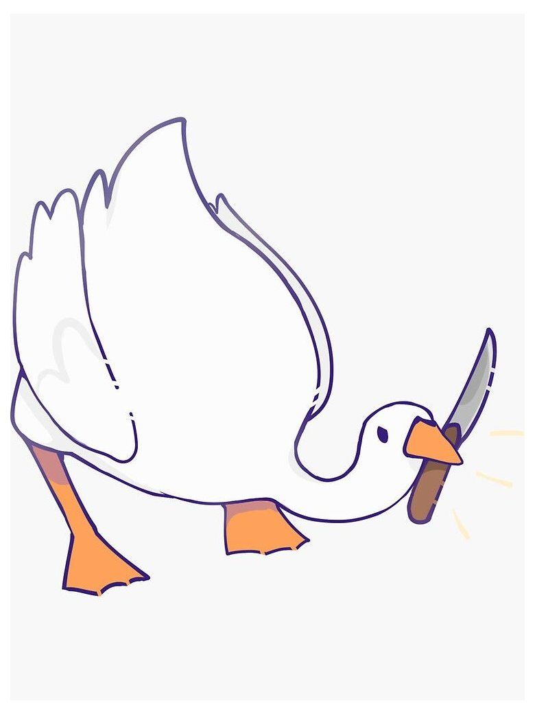 Untitled goose game sticker duck with knife sticker duckwithknifesticker decorate and personalize laptopsâ cute little drawings easy drawings goose drawing