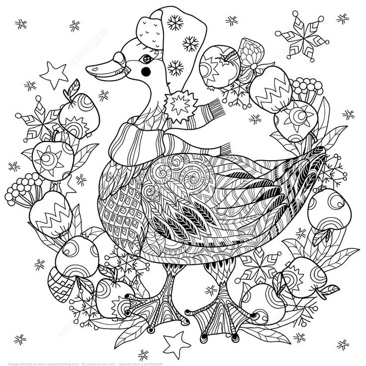 Christmas goose coloring page christmas goose mandala coloring books christmas mandala