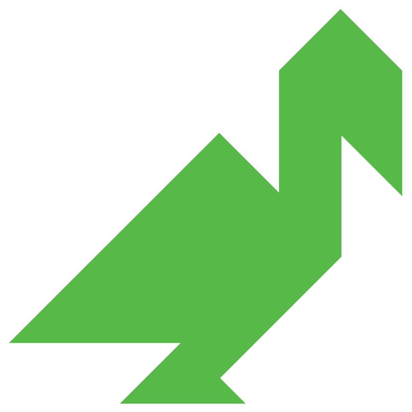Tangram goose shape and solution free printable puzzle games