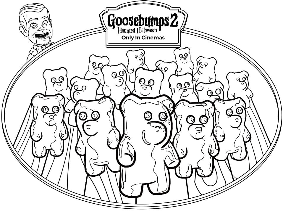 Gummy bears from goosebumps coloring page