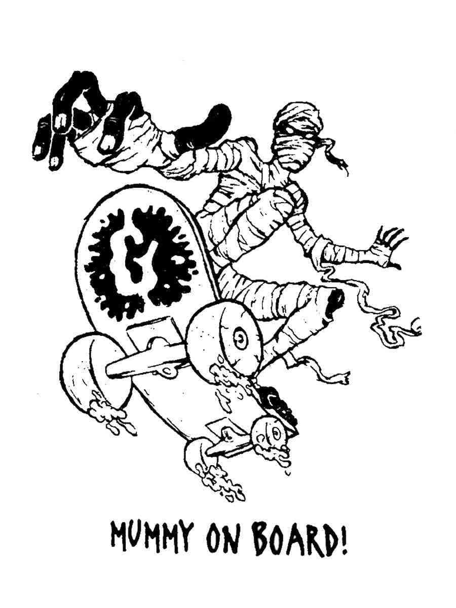 Goosebumps mummy on board coloring page