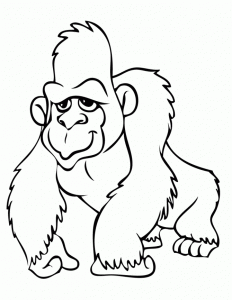 Ãpinglã sur gorilla coloring pages