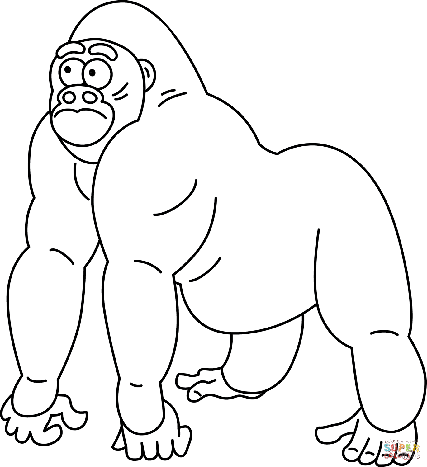 Funny gorilla coloring page free printable coloring pages