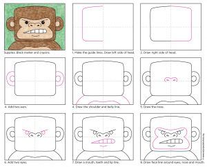 How to draw a gorilla art projects for kids kids art projects gorillas art art projects