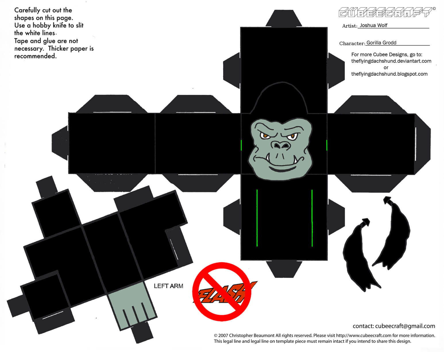 Gorilla grodd from flash paper toy free printable papercraft templates