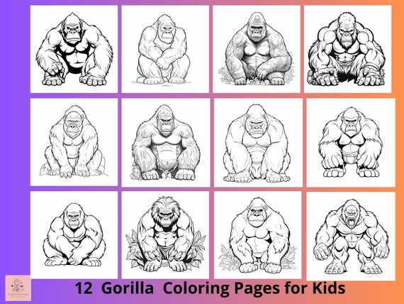 Buy gorilla printable coloring sheet for kids safari animals printable kids coloring pages gorilla books kids activity online in india