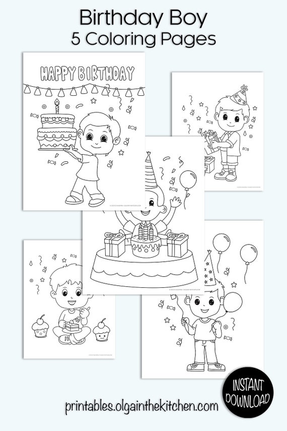 Pãginas para colorear de cumpleaãero pãginas descarga instantãnea pdf x