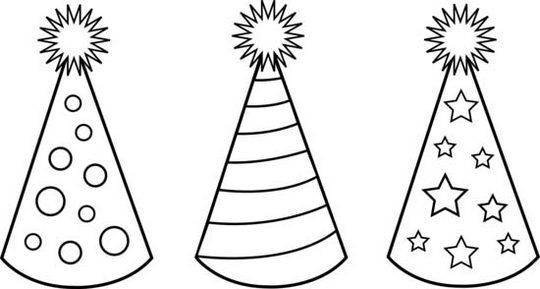 Hat styles coloring pages for boys and girls birthday party hats birthday hat coloring pages for boys