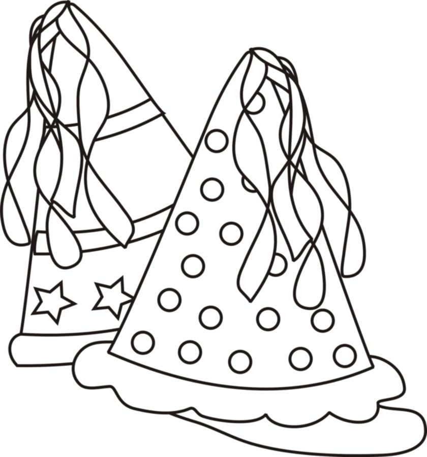 Coloring pages party hats printable for kids adults free to download