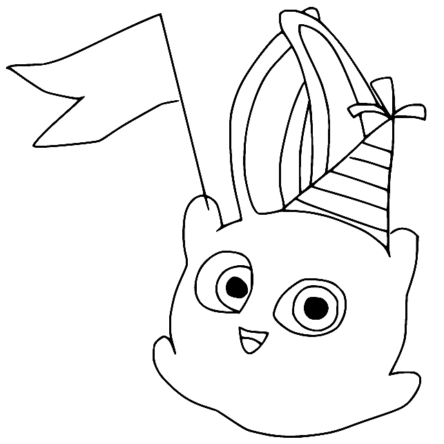 Dibujo de hopper con gorro de cumpleaãos para colorear