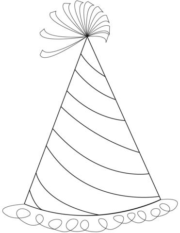 Happy birthday party hat coloring page free printable coloring pages