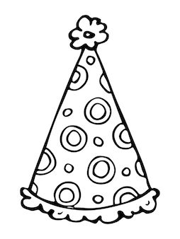 Premium vector hand drawn party hat illustration birthday cap doodle holiday clipart party hats crazy hat day birthday hat
