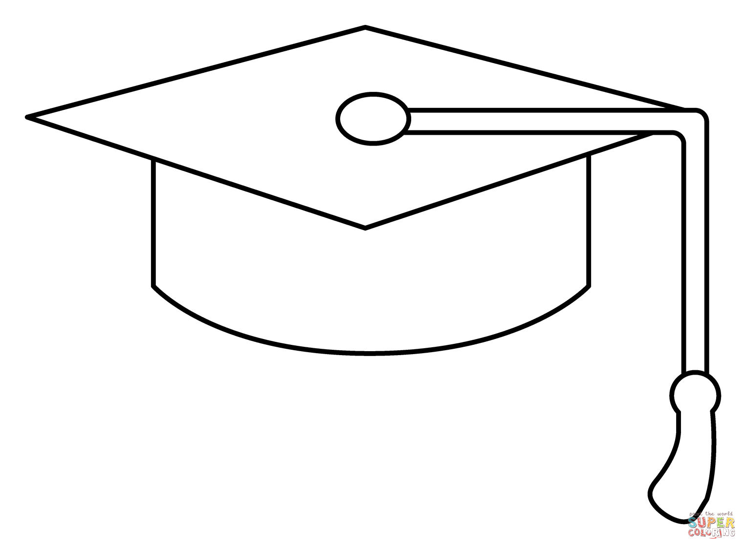 Dibujo de gorro de graduaciãn emoji para colorear dibujos para colorear imprimir gratis