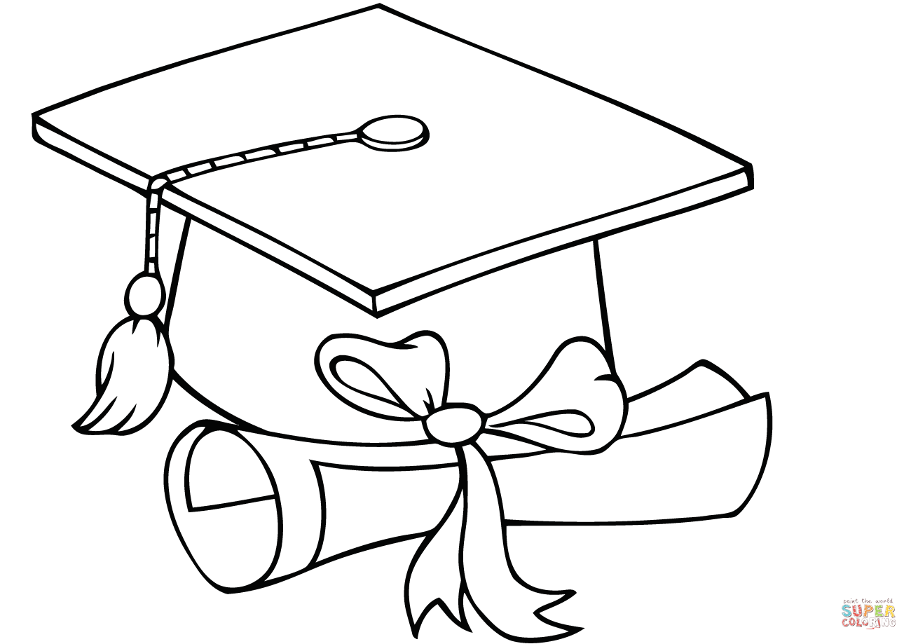 Dibujo de birrete con diploma para colorear dibujos para colorear imprimir gratis