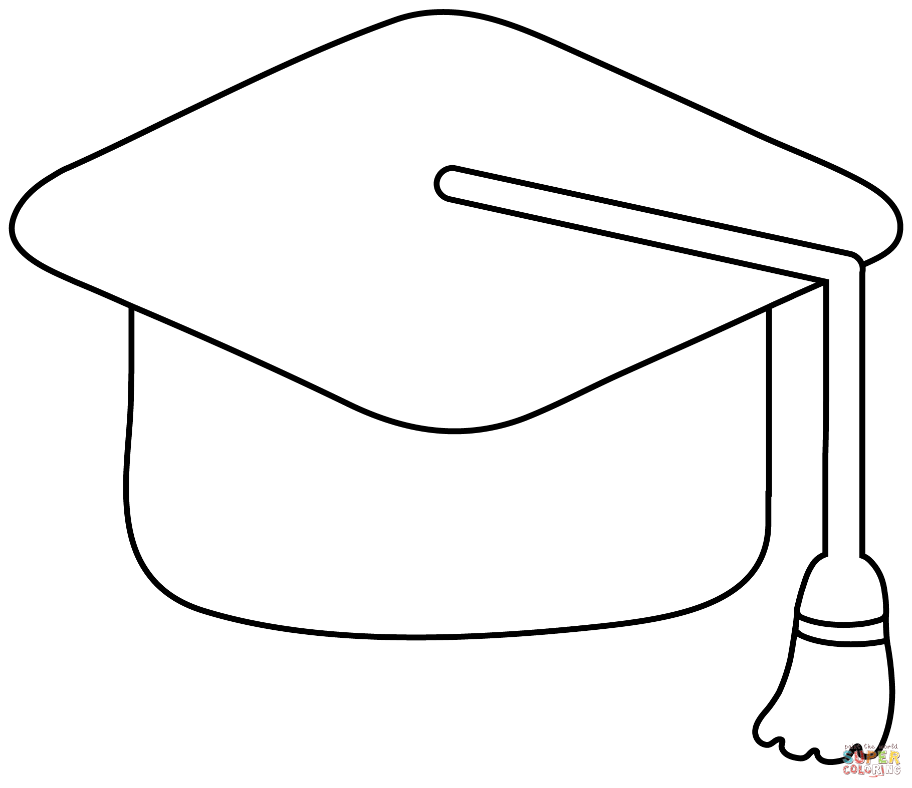 Dibujo de gorro de graduaciãn emoji para colorear dibujos para colorear imprimir gratis