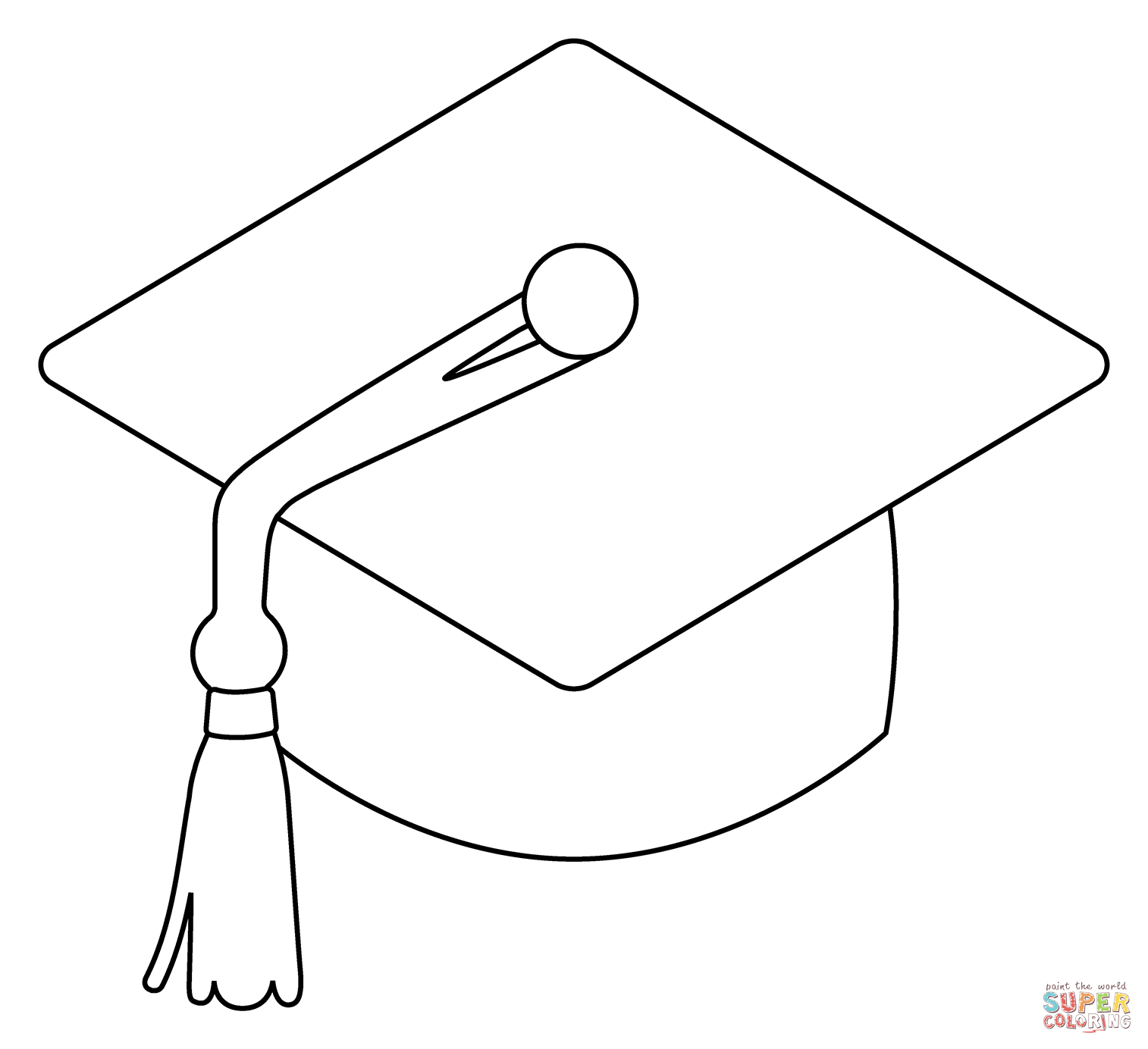 Dibujo de gorro de graduaciãn emoji para colorear dibujos para colorear imprimir gratis
