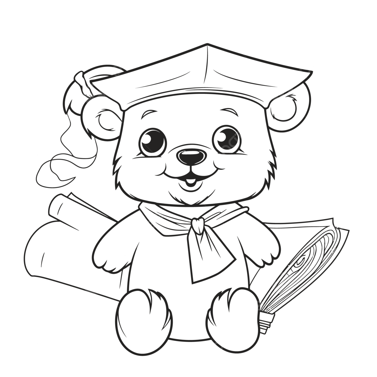 Dibujo de osito peluche en graduaciãn gorra colorido pãgina contorno bosquejo vector png dibujos dibujo de oso dibujo de ala dibujo de birrete de graduaciãn png y vector para dcargar gratis