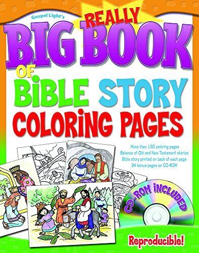 Big bks the really big book of bible story coloring pages with cd
