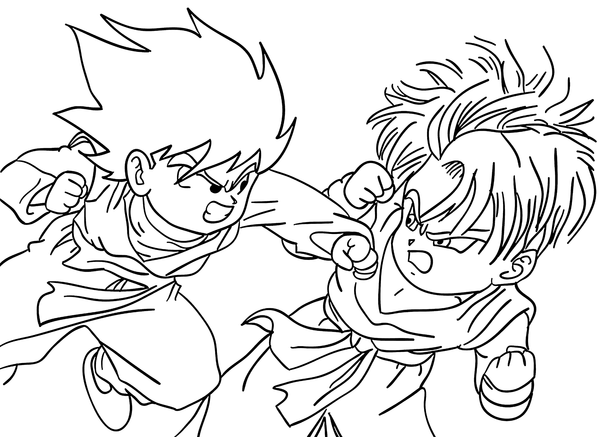 Goten from dragon ball z coloring pages for kids printable free super coloring pages pokemon coloring pages dragon ball z
