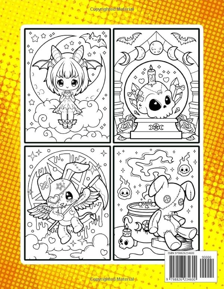 Creepy kawaii pastel goth coloring book cute horror spooky gothic satanic coloring book for adults and teens coloring pages to stress relief christ benno books
