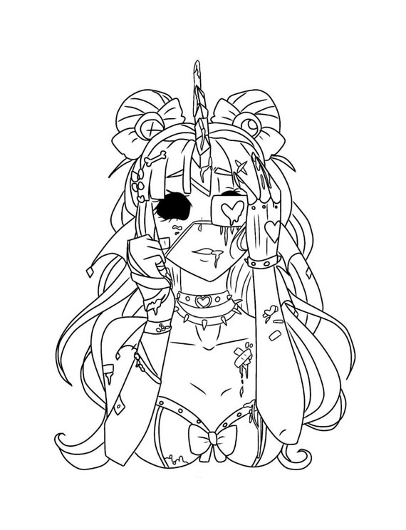 Creepy goth coloring pages
