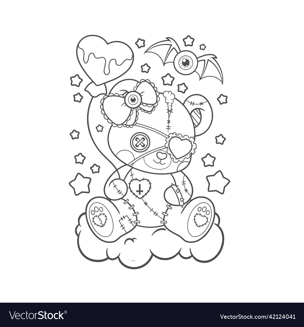 Pastel goth coloring page royalty free vector image