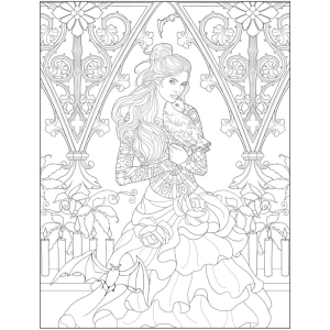 Creative haven gothic fantasy coloring book by noble marty
