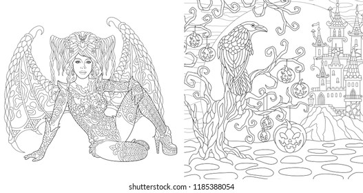 Gothic coloring pages stock photos and pictures