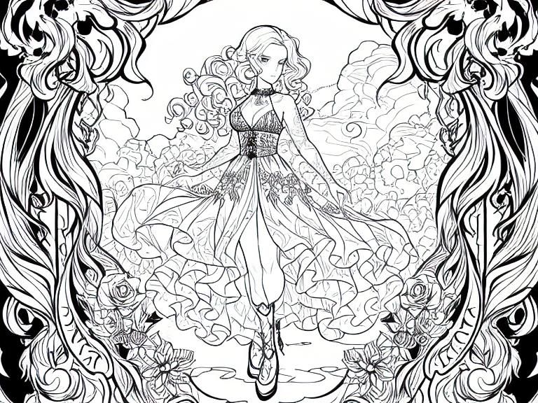 Black and white coloring page tat