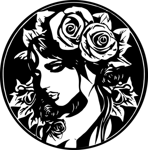 Gothic woman with roses in her hair coloring page free printable coloring pages