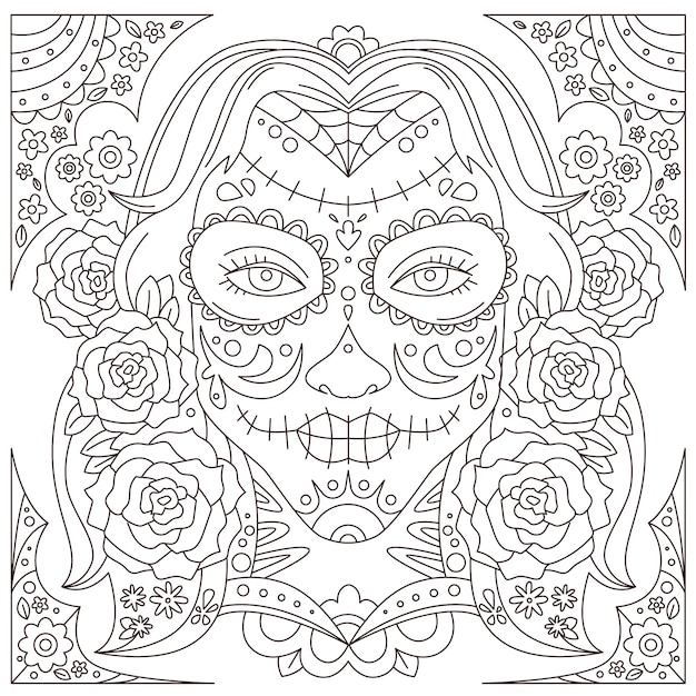 Gothic coloring page vectors illustrations for free download