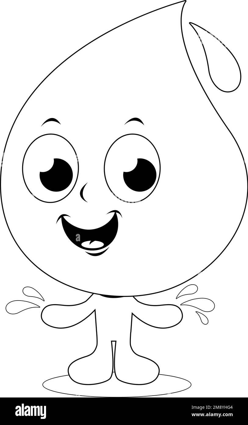 Cartoon character book water drop hi