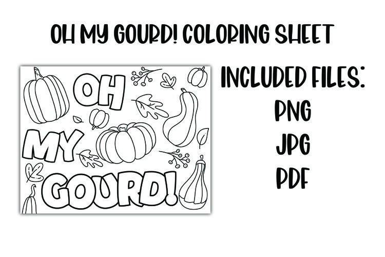 Oh my gourd thanksgiving coloring sheet for adults
